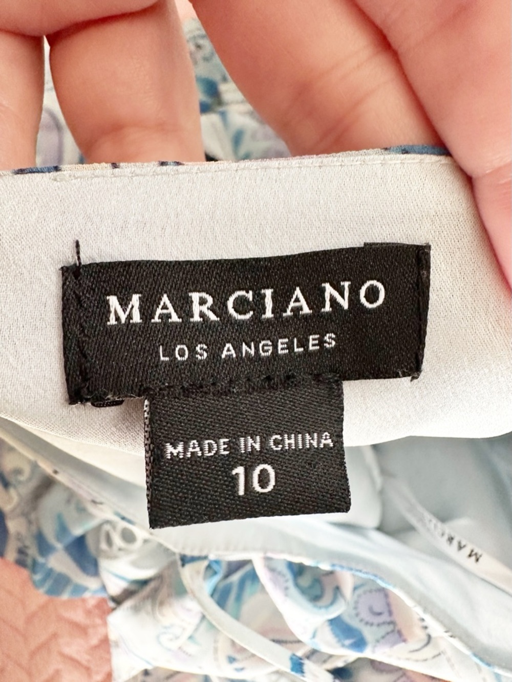 Marciano Paisley Print Jumpsuit in Light Blue and White - Picture 7 of 10